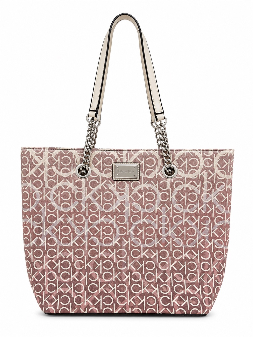 Calvin Klein Rose Monogram Chain-Handle Tote - Picture 1 of 3